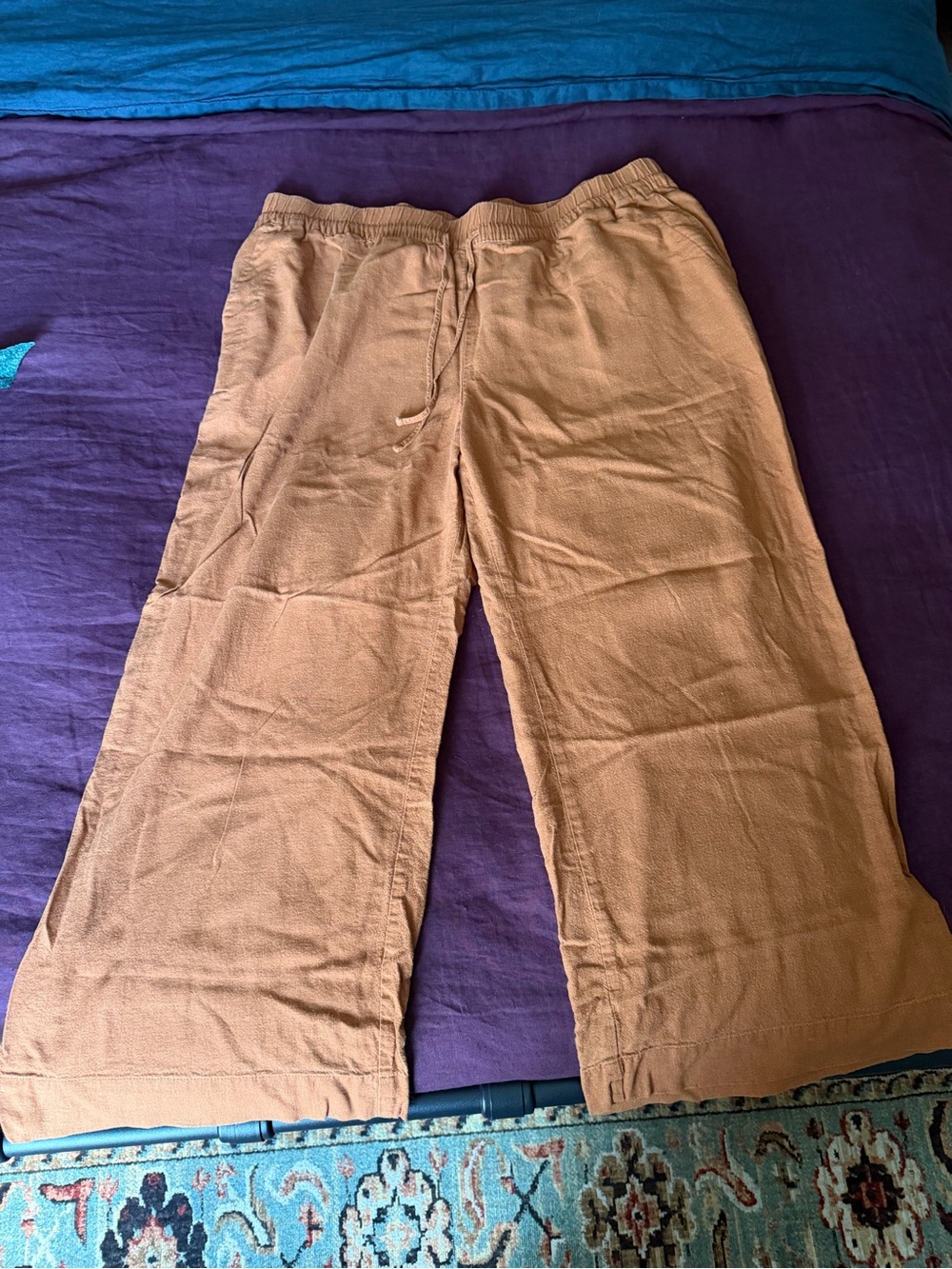 a new Wide-Leg Drawstring linen blend pants